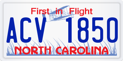 NC license plate ACV1850