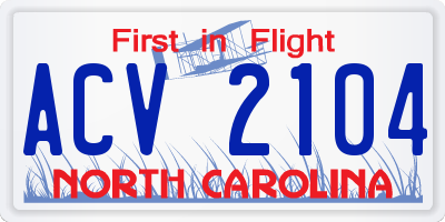 NC license plate ACV2104