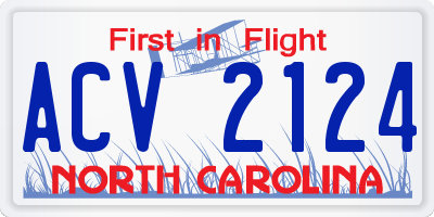 NC license plate ACV2124