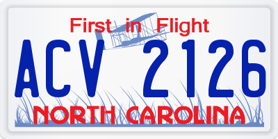 NC license plate ACV2126