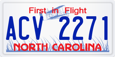 NC license plate ACV2271