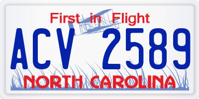 NC license plate ACV2589