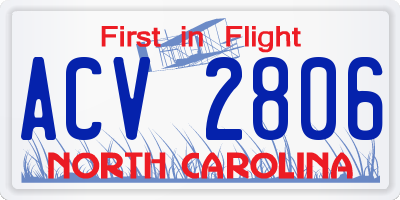 NC license plate ACV2806
