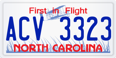 NC license plate ACV3323
