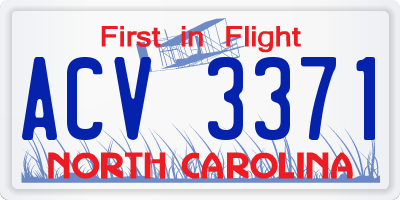 NC license plate ACV3371