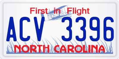 NC license plate ACV3396