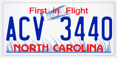 NC license plate ACV3440