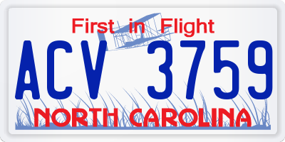 NC license plate ACV3759