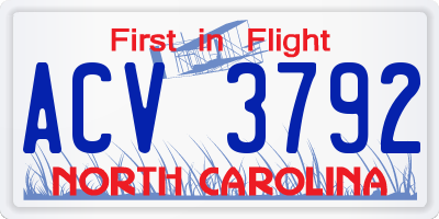 NC license plate ACV3792