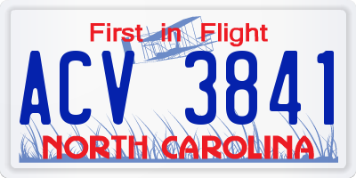NC license plate ACV3841