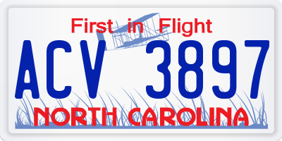 NC license plate ACV3897