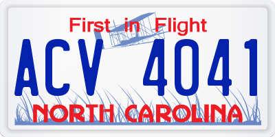 NC license plate ACV4041