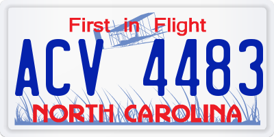 NC license plate ACV4483