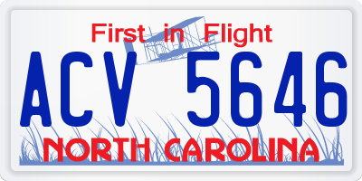 NC license plate ACV5646