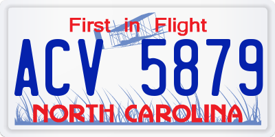 NC license plate ACV5879