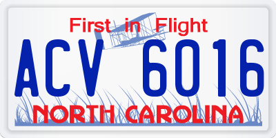 NC license plate ACV6016