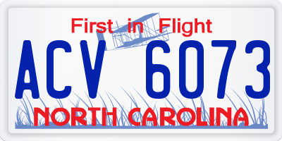 NC license plate ACV6073