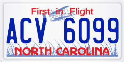 NC license plate ACV6099