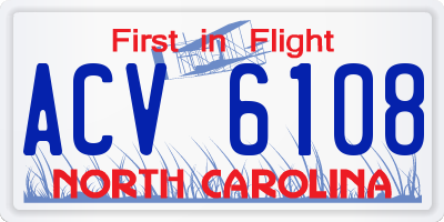NC license plate ACV6108