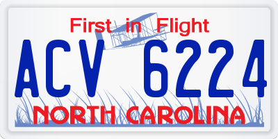 NC license plate ACV6224