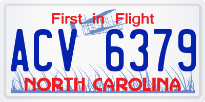 NC license plate ACV6379