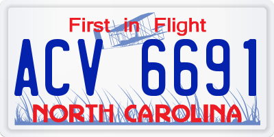 NC license plate ACV6691