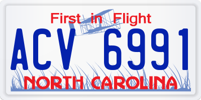 NC license plate ACV6991