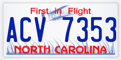 NC license plate ACV7353