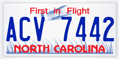 NC license plate ACV7442