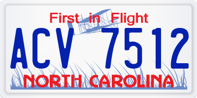 NC license plate ACV7512
