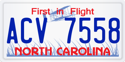 NC license plate ACV7558