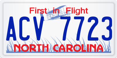 NC license plate ACV7723