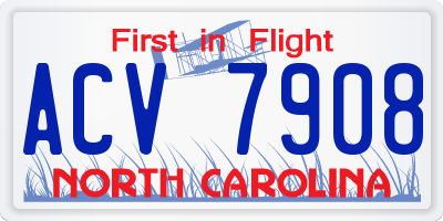 NC license plate ACV7908