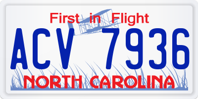 NC license plate ACV7936