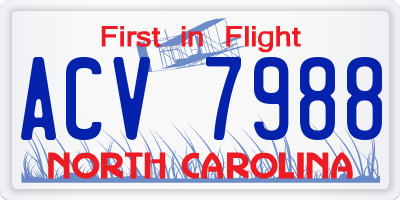 NC license plate ACV7988