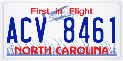 NC license plate ACV8461