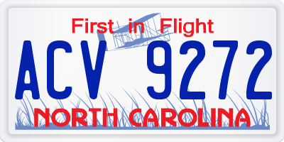 NC license plate ACV9272
