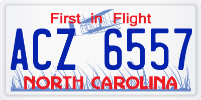 NC license plate ACZ6557