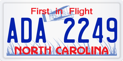 NC license plate ADA2249