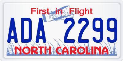 NC license plate ADA2299
