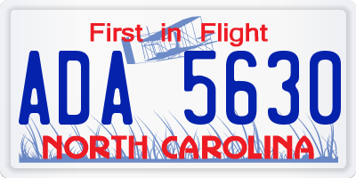 NC license plate ADA5630