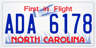 NC license plate ADA6178