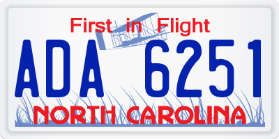 NC license plate ADA6251