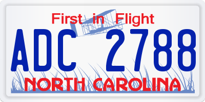 NC license plate ADC2788