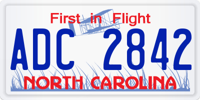 NC license plate ADC2842