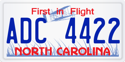 NC license plate ADC4422