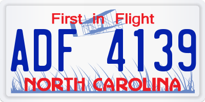 NC license plate ADF4139