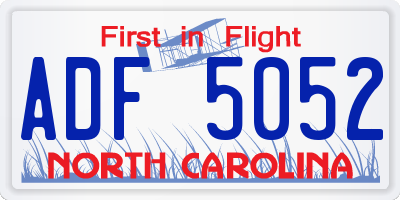 NC license plate ADF5052