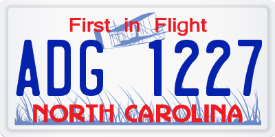 NC license plate ADG1227