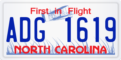NC license plate ADG1619